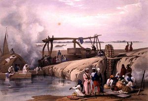 Une scène sur la rivière Sutledge, au Pendjab, tiré de 