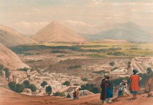 Le Balla Hissar et la ville de Kaboul, depuis la partie supérieure de la citadelle