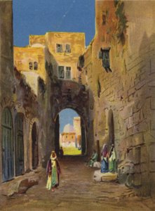 Rue menant à la zone du temple (lithographie en couleur) - James (after) Clark
