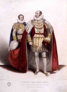 Un prince du sang royal en habit de couronnement et robes d