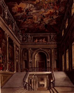 Escalier, Buckingham House, gravé par William James Bennett (1787-1844) de 