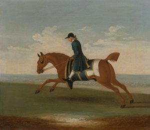 Cheval de Course Alezan Exerçé par un Entraîneur en Manteau Bleu - James (attr.) Seymour