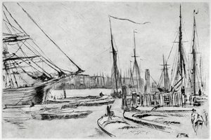 Un croquis de Billingsgate, 19e siècle - James Abbott McNeill Whistler