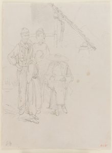 Un artiste dessinant, 1858