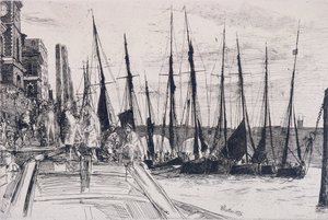 Bateaux à côté de Billingsgate, Londres, 1859