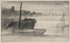 Pont et église de Chelsea, 1871