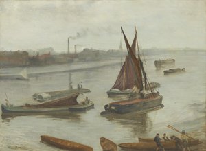 Gris et argent : Old Battersea Reach - James Abbott McNeill Whistler