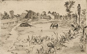 Paysage avec chevaux