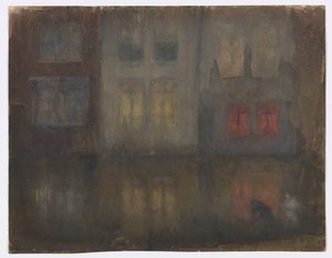 Nocturne : Noir et Rouge – Canal arrière, Hollande
