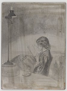 Lecture à la lumière de la lampe, 1858 - James Abbott McNeill Whistler