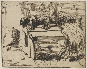 Le chien sur le chenil, 1858 (eau-forte sur papier)