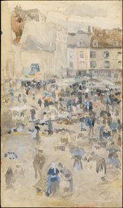 Variations en violet et gris, Place du Marché, Dieppe, 1885