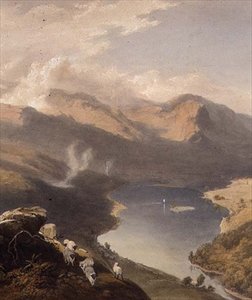Grasmere depuis Langdale Fell, détail du lac, de "The English Lake District", 1853
