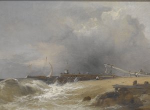 Jetée de Littlehampton sur la côte du Sussex, c.1842