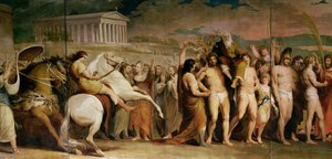 Couronnement des vainqueurs à Olympie, troisième de la série Le Progrès de la culture et de la connaissance humaines, (détail)