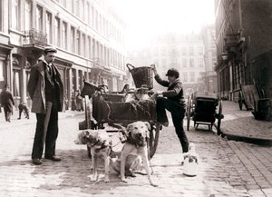 Garçon avec chariot à chien, Anvers, 1898