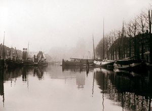 Bateaux sur le canal, Dordrecht, Pays-Bas, 1898