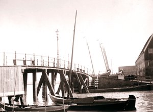 Bateaux sur le canal, île de Marken, Pays-Bas, 1898