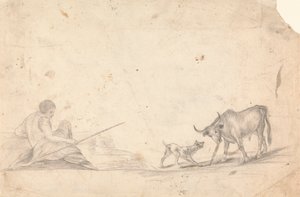 Berger, chien et vache