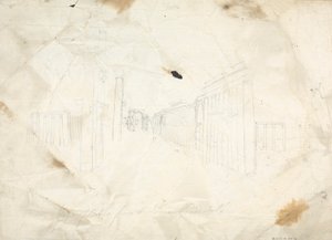 Esquisse de ruines de temple