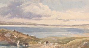 Paysage au bord de la mer avec route au premier plan
