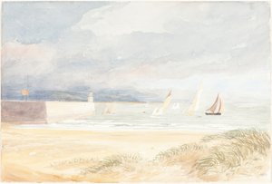 Scène de rivage avec voiliers Portland, Dorset, 1822-1839