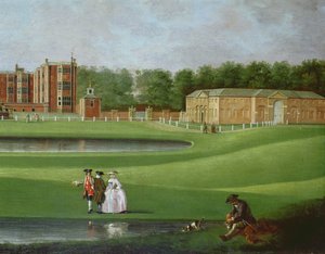 Vue de Temple Newsam House, détail du bloc des écuries, c.1750