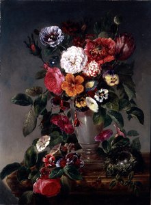 Nature morte de diverses fleurs dans une urne