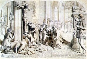Un incident dans la vie de Sainte Élisabeth de Hongrie - Étude compositionnelle, 1850