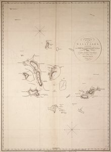 Carte des Galapagos, relevée sur le navire marchand 
