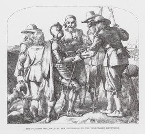 Les pèlerins accueillis par les bergers sur les montagnes délectables (gravure) - James Dawson Watson
