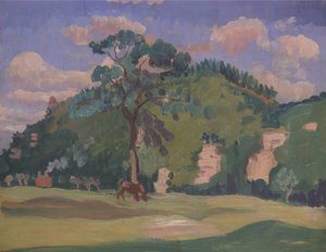 Paysage avec un cheval paissant - James Dickson Innes