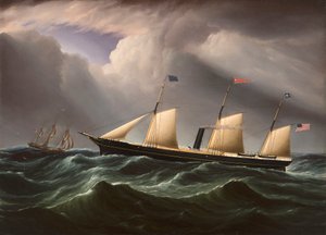 Le premier vapeur à vis Star of the South en haute mer par James E. Buttersworth