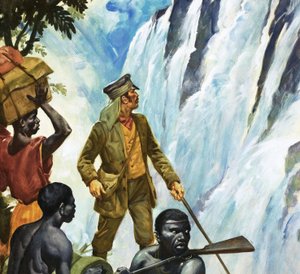 David Livingstone découvre les chutes Victoria - James Edwin McConnell