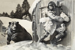 Ours Grizzly (gouache sur papier) - James Edwin McConnell