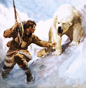 Vilhjalmar Stefansson attaqué par un ours polaire - James Edwin McConnell