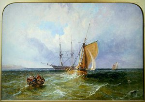 Navires au large de la côte - James Edwin Meadows
