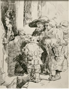 Les mendiants à la porte - James Sidney Ensor