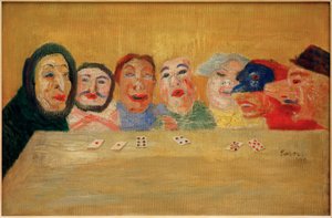 Masques jouant aux cartes