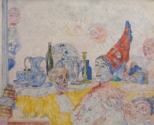 Pierrot squelette en toge jaune - James Ensor