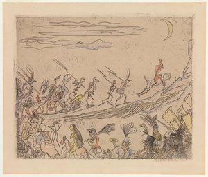 Le cortège infernal, vers 1887 (eau-forte) - James Ensor