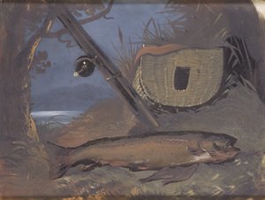 Saumon (Huile sur verre) - James Flewitt Mullock