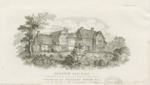 Shelton Old Hall : gravure sur acier (vignettée), nd [c 1843] - James Flewitt Mullock