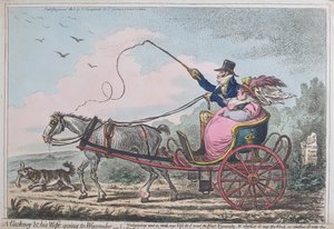 Un Cockney et sa femme allant à Wycombe, publié par Hannah Humphrey en 1805