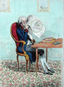 Un politicien clairvoyant découvrant les conquêtes britanniques, publié par Hannah Humphrey en 1795