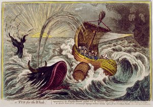 Une baignoire pour la baleine ! publié par Hannah Humphrey en 1806 - James Gillray