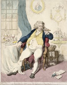 Un voluptueux sous les horreurs de la digestion, publié par Hannah Humphrey en 1792