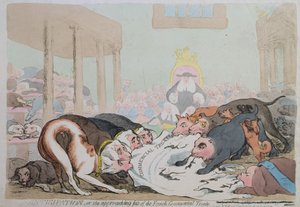 Anticipation, ou Le Destin Approchant du Traité Commercial Français, publié par W. Holland en 1786 - James Gillray