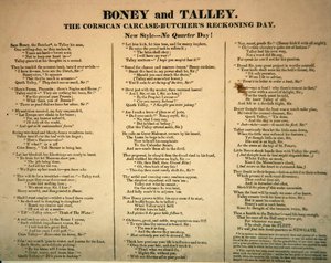 Boney et Talley, La Carcasse Corse - Jour de Compte des Bouchers, publié par Hannah Humphrey, 1803 - James Gillray