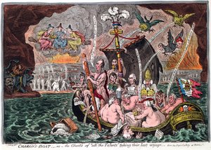 Le bateau de Charon, ou les fantômes de tous les talents faisant leur dernier voyage, 1807 - James Gillray
